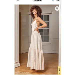 NWT Cream Maxi adjustable sun dress
